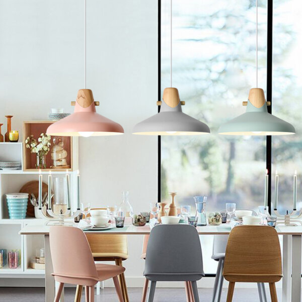 Customizable Colors Wood Pendant Light - 图片 4