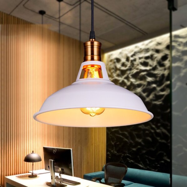 E27 White Black Iron Pendant Light - 图片 4