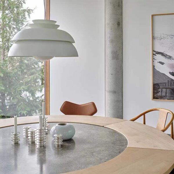 D32cm White Aluminum Pendant Lamp - 图片 3