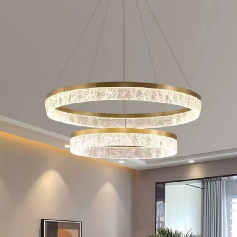 Copper Acrylic Circular Pendant Lamp - 图片 5