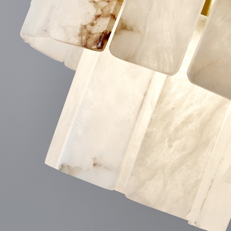 9-48 Heads Black Copper White Marble Pendant Lamp - 图片 5