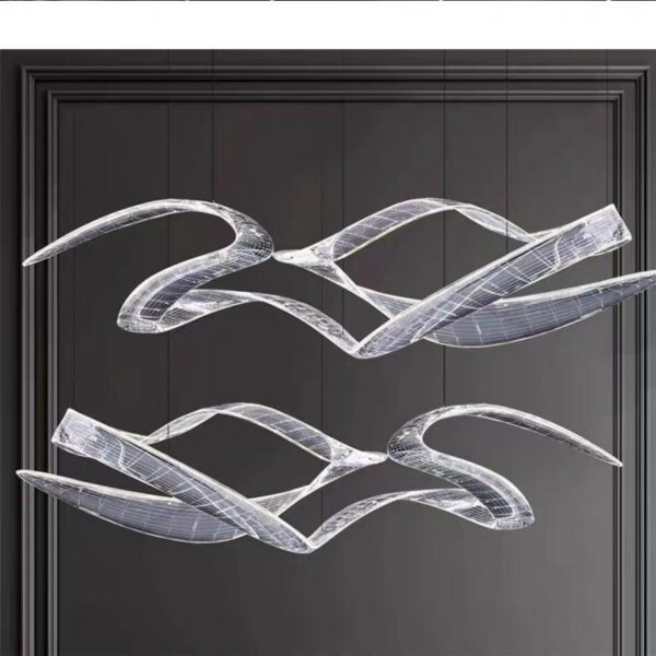 Acrylic Metal Ribbon Pendant Light - 图片 5