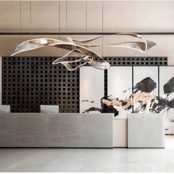 Acrylic Ribbon Hardware LED Pendant Lamp - 图片 5