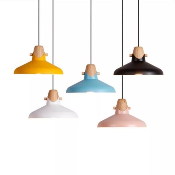 Customizable Colors Wood Pendant Light - 图片 5