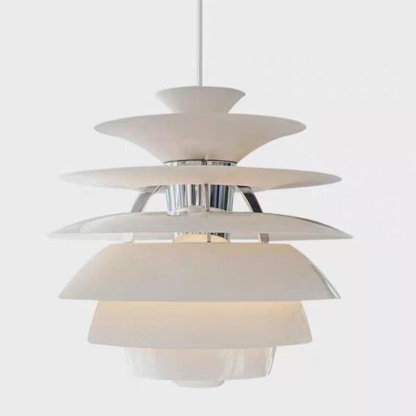 D40cm White Metal Pendant Light - 图片 5