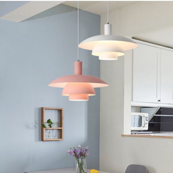 D30cm Black White Red Pink Pendant Lamp - 图片 5