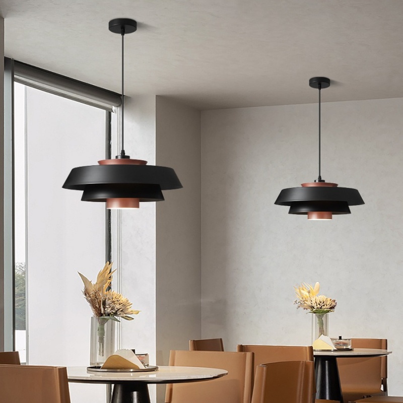 D30cm Round Black White Pendant Light - 图片 5