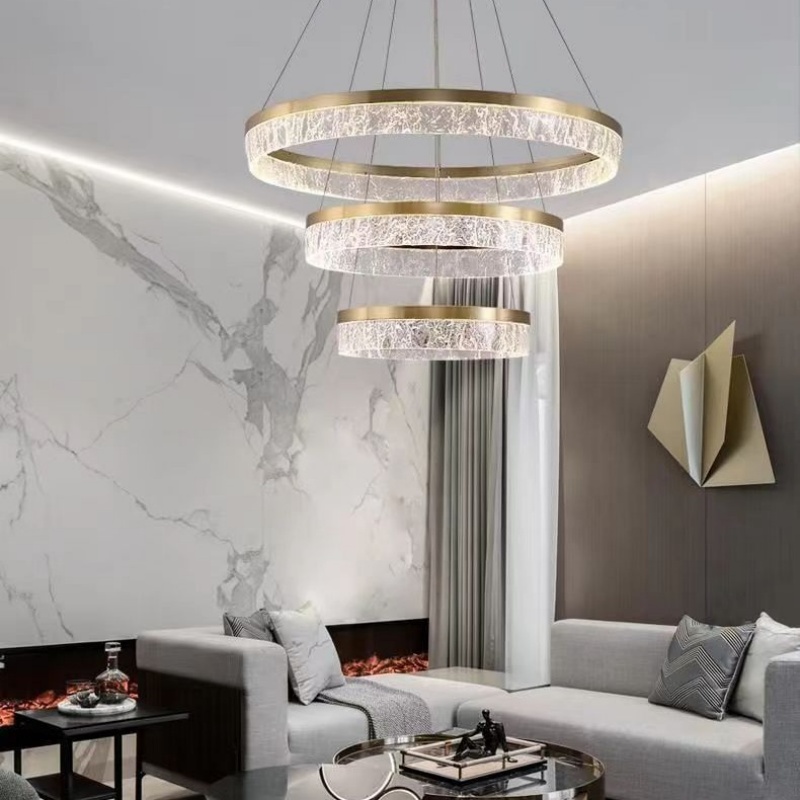 Copper Acrylic Circular Pendant Lamp - 图片 6