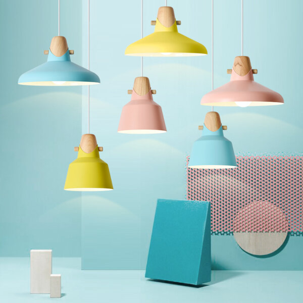 Customizable Colors Wood Pendant Light - 图片 6