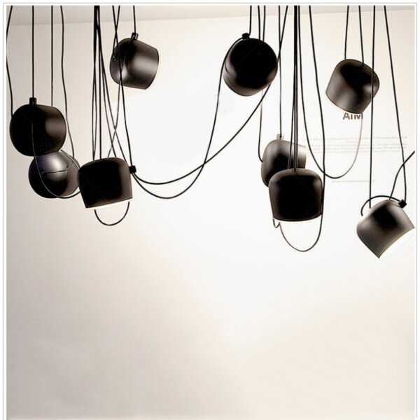 D28/30cm White Black Pendant Lamp - 图片 6