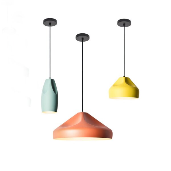 E27 Red Yellow Blue Aluminum Pendant Light - 图片 6