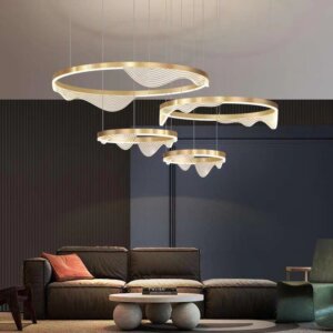 Circle Ring Black Gold Pendant Lamp