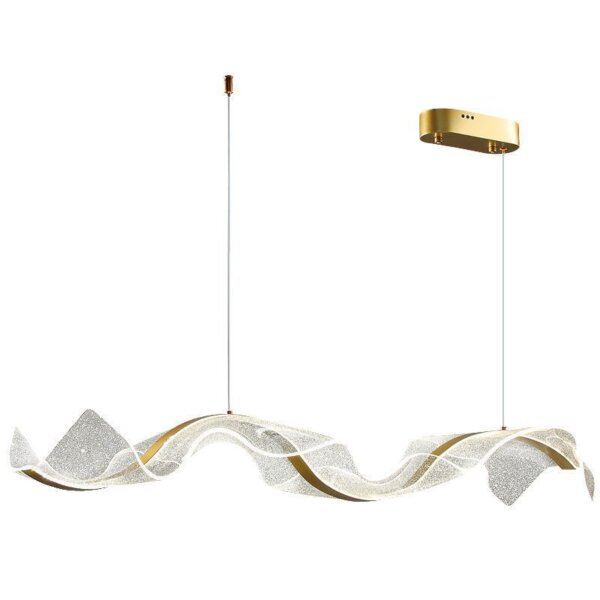 Clear Gold Wave Acrylic Pendant Lamp - 图片 6