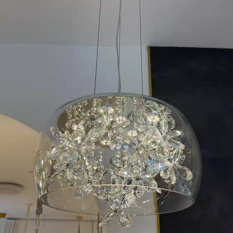Transparent Glass Crystal Pendant Lamp