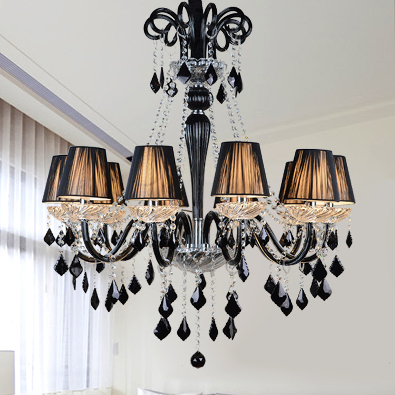 Black Crystal Glass Chandelier