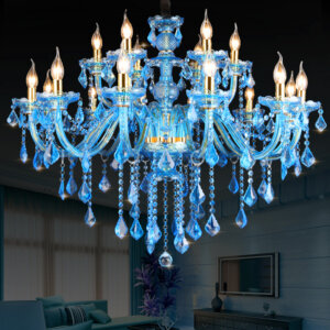 Blue Candle Crystal Chandelier