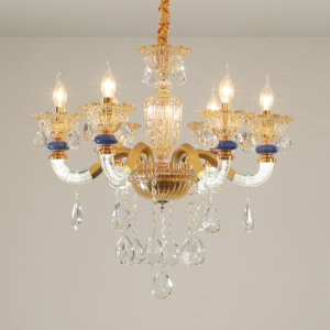 Large Crystal Glass Chandelier