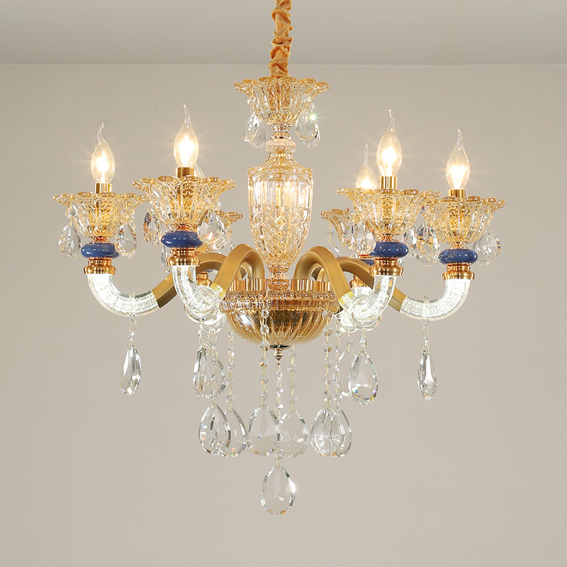 Large Crystal Glass Chandelier