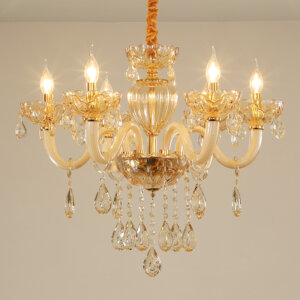 Golden Glass Crystal Chandelier