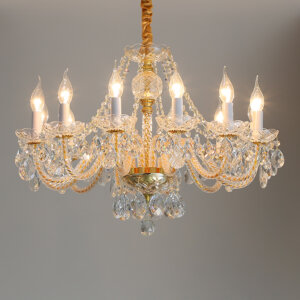 K9 Crystal Clear Gold Chandelier