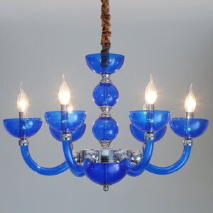 Blue Crystal Iron Glass Chandelier
