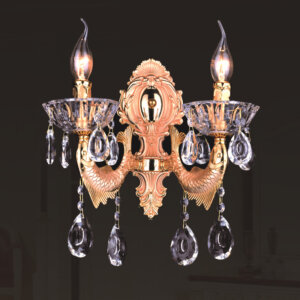 E14 Glass Zinc Alloy Crystal Wall Light