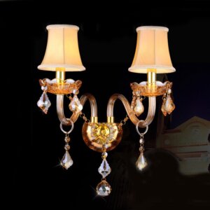 1-3 Heads Iron Glass Crystal Wall Lamp