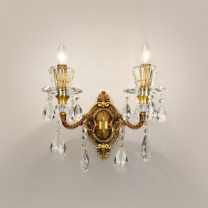 1-2 Heads Glass Tube Copper Wall Lamp