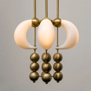 3 Heads Iron Hanging Glass Pendant Lamp