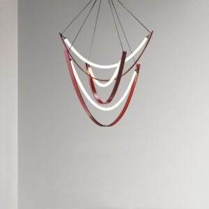 3 Heads Copper Leather Pendant Lamp