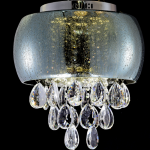 Gold Rose Glass Crystal Pendant Lamp