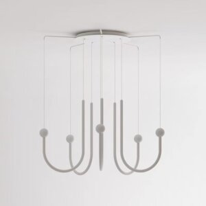 6-10 Heads Linear Milky White Pendant Lamp