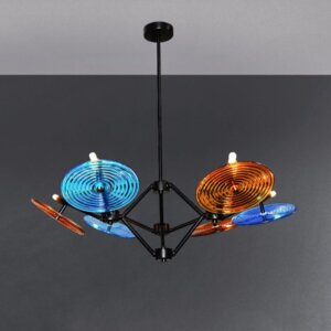 12 Heads Black Coffee Blue Pendant Lamp