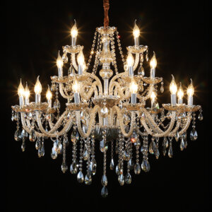 Big Crystal Fabric Brown Chandelier