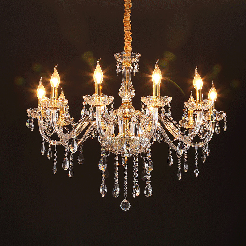 Gold Crystal Candle Chandelier