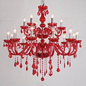Red Crystal Candle Chandelier