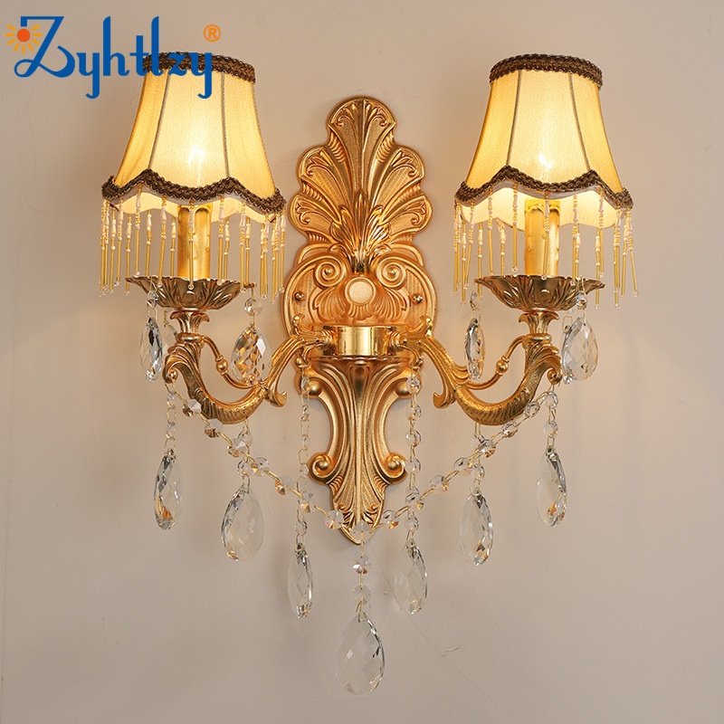 E14 Gold Crystal Candle Wall Light - 图片 2