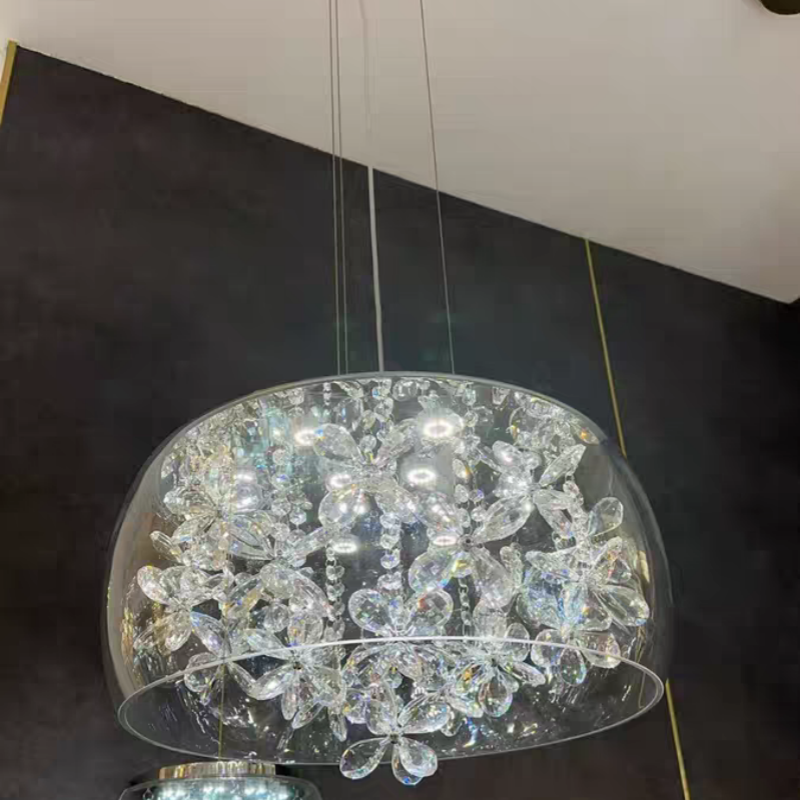 Transparent Glass Crystal Pendant Lamp - 图片 2