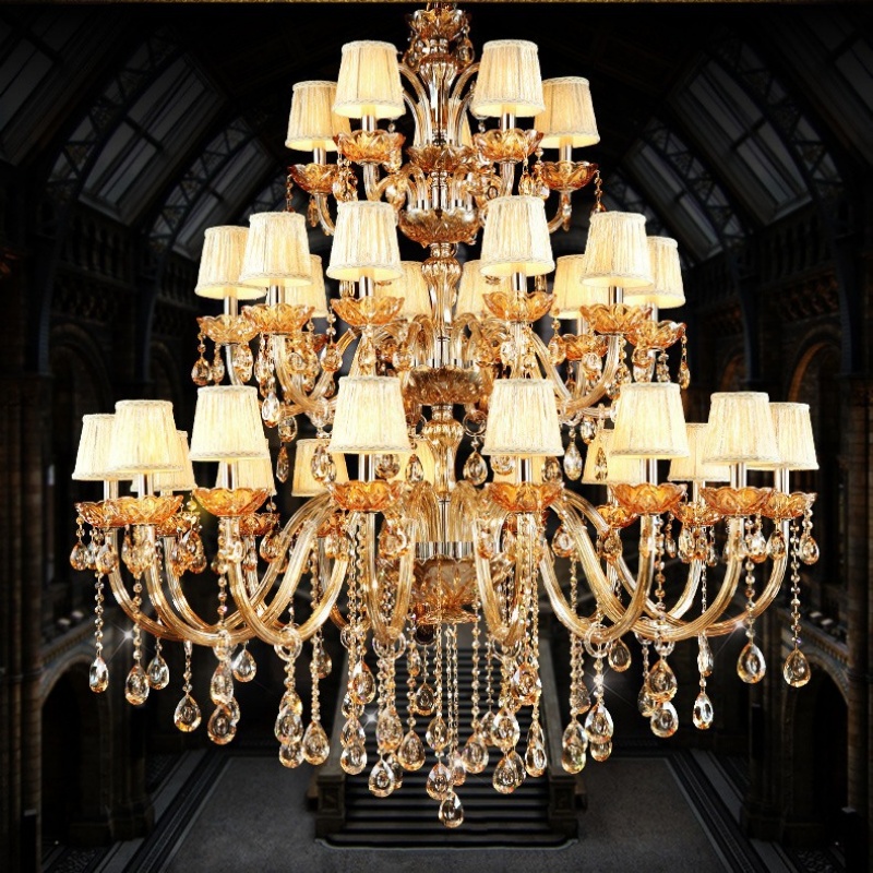 Grey Brown Amber Crystal Chandelier - 图片 2