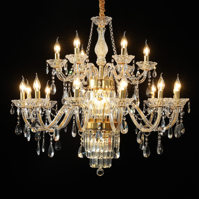 Transparent Gold Glass Chandelier - 图片 2