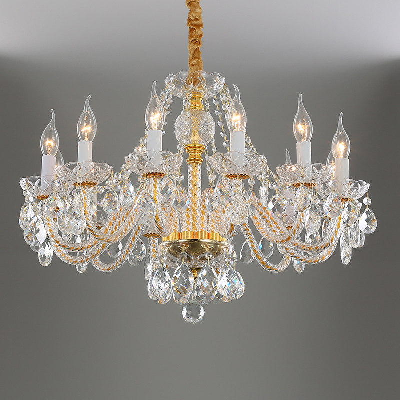 K9 Crystal Clear Gold Chandelier - 图片 2