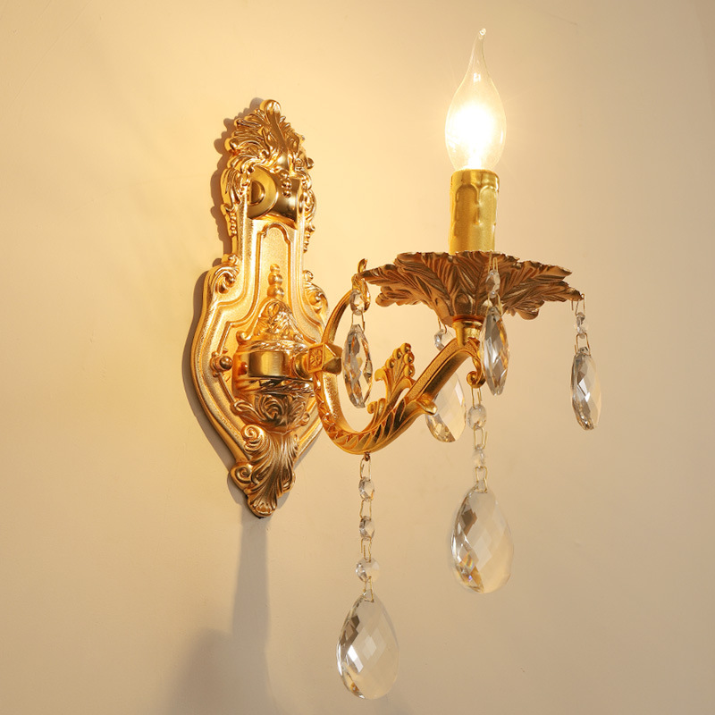 1-2 Heads Glass Crystal Wall Lamp - 图片 2
