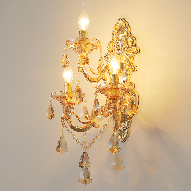 3 Heads Crystal Glass Tube Wall Light - 图片 2