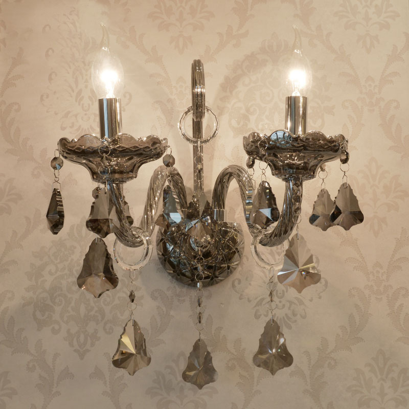 1-3 Heds Amber Crystal Wall Light - 图片 2