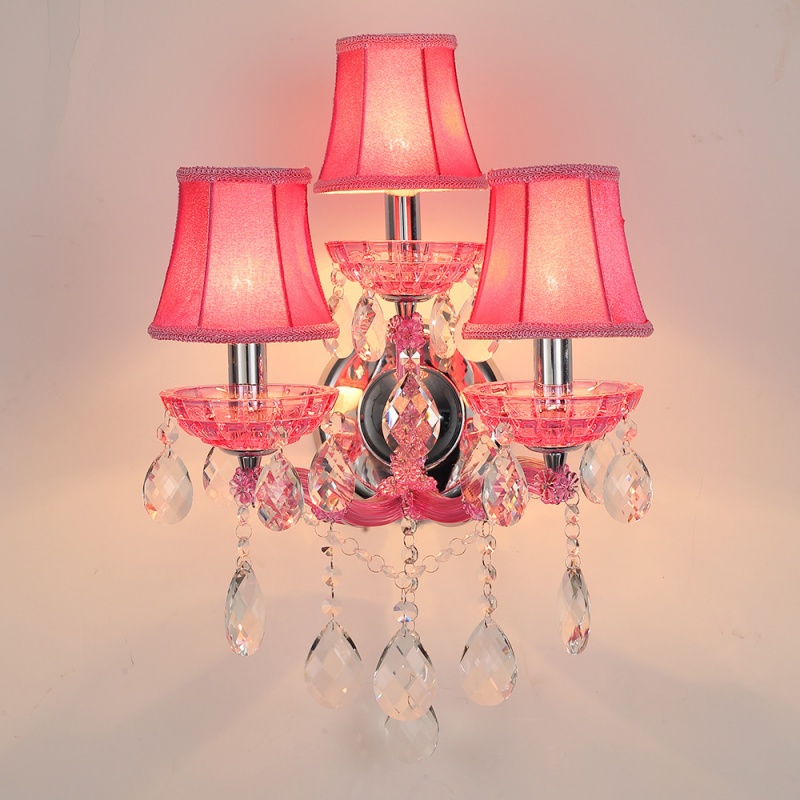 Pink Candle Crystal Wall Light - 图片 2