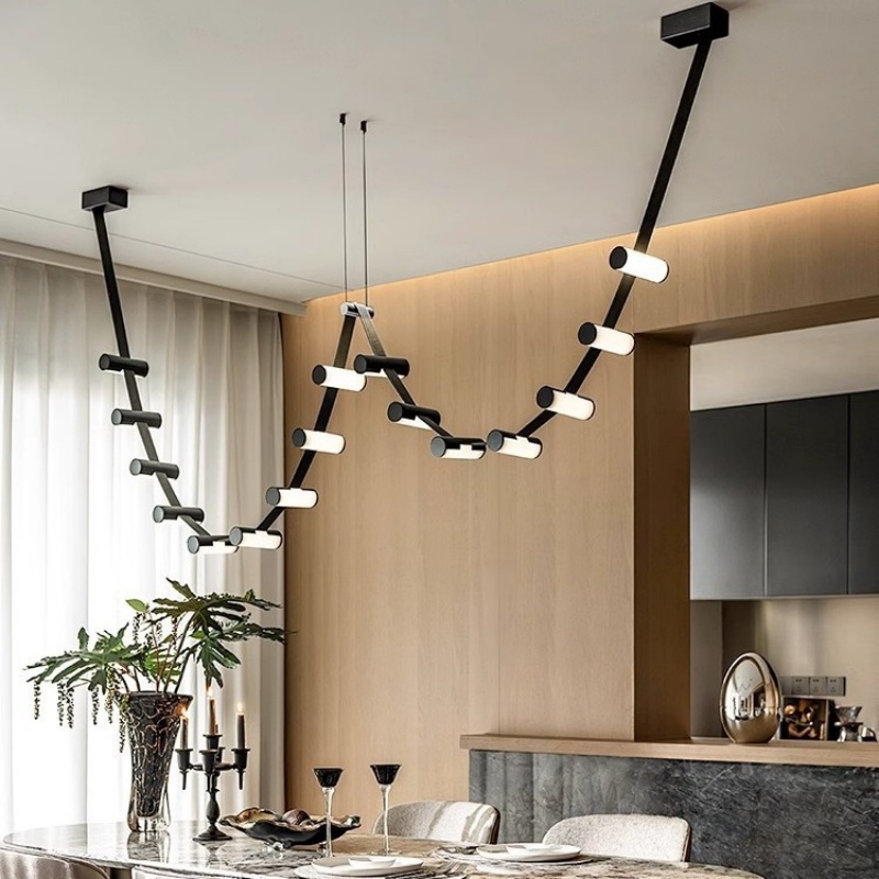 8-14 Heads Iron Leather Pendant Light - 图片 2