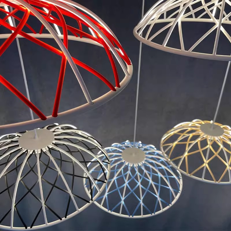 5 Heads Round Colorful Pendant Lamp - 图片 2