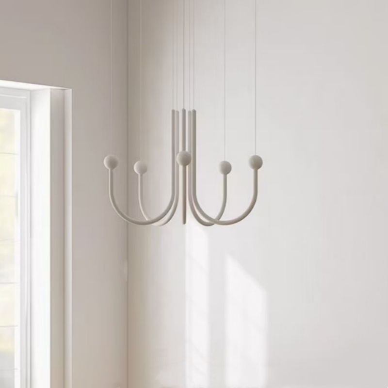 6-10 Heads Linear Milky White Pendant Lamp - 图片 2