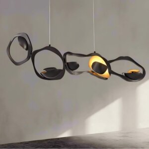 1-4 Heads Iron Black Gold Pendant Light