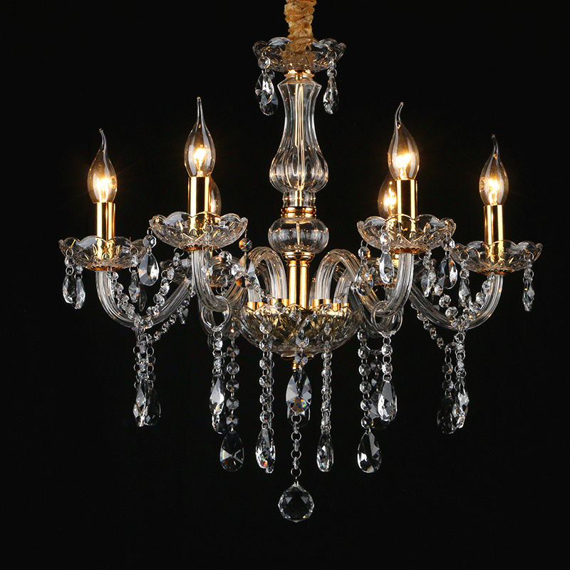 Gold Crystal Candle Chandelier - 图片 2